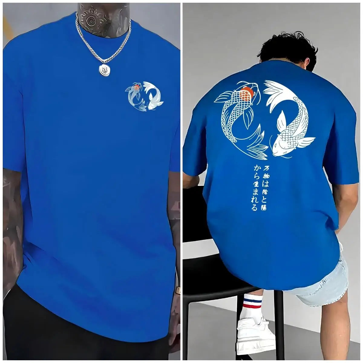 Japonês koi harajuku - ilustração yin-yang