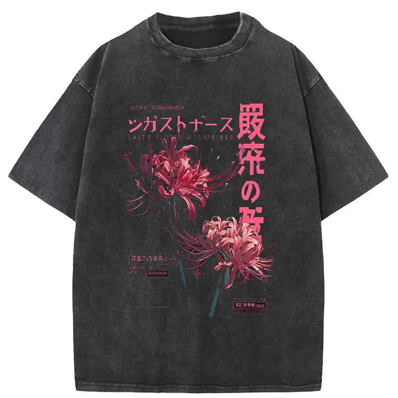 Camiseta Flor Lírio de Aranha                                   Estética Anime         100%algodão