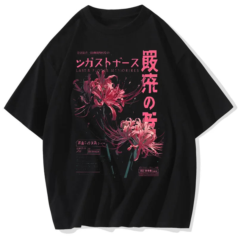Camiseta Flor Lírio de Aranha                                   Estética Anime         100%algodão