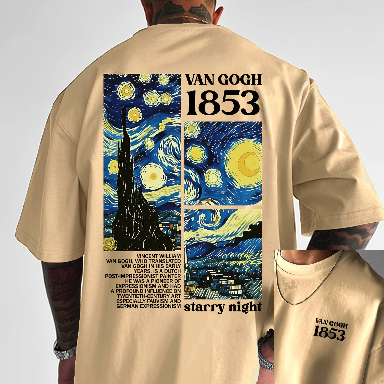 Pintura van gogh                     Camiseta 100% algodão