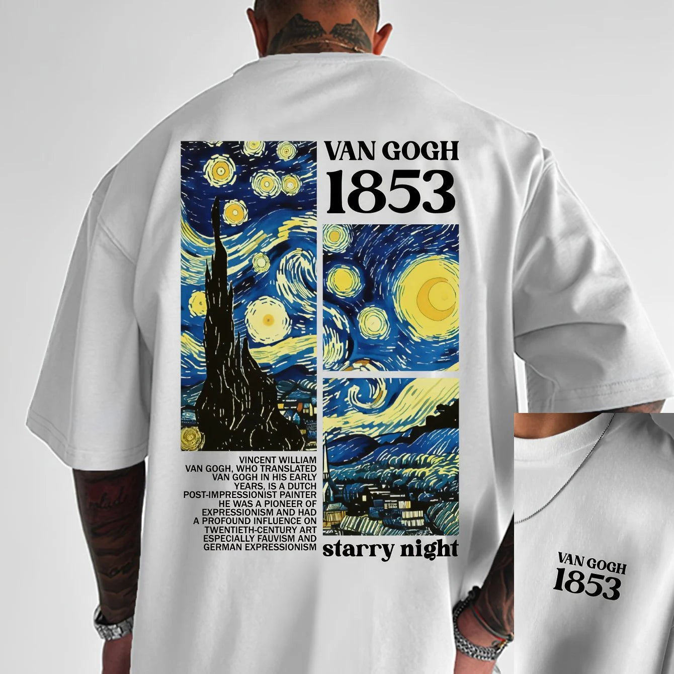 Pintura van gogh                     Camiseta 100% algodão
